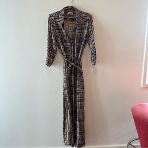 L’AGENCE Women’s Plaid Like Long Sleeve Dress